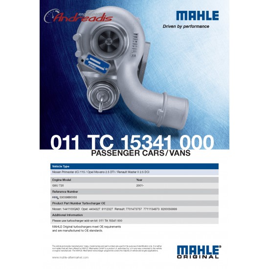 K03-055 Nissan/Opel/Renault 2.5 DTI/DCI MAHLE GERMANY